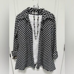 Sole Dione Studio Jacket, Black & White Button Up, Size Small, Made In USA